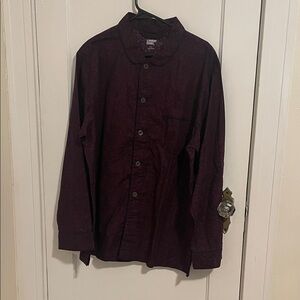 Lands End L Peter Pan collar button down